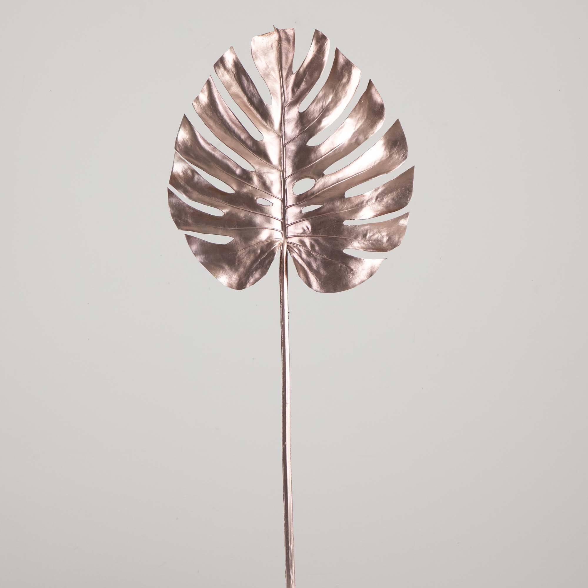 41" Rose Gold Monstera Leaf Stems, 3ct.